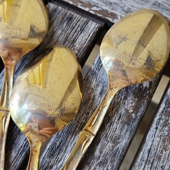 Bamboo Gold Stainless Japan Spoons set of 9 - Picture 10 of 12